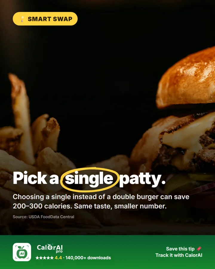 Smart swap: pick a single patty and save 200–300 calories