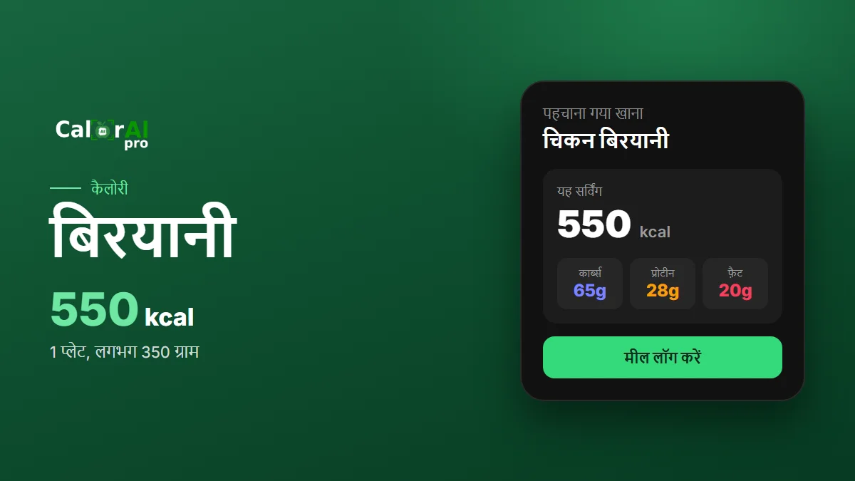बिरयानी में कितनी कैलोरी होती है?
