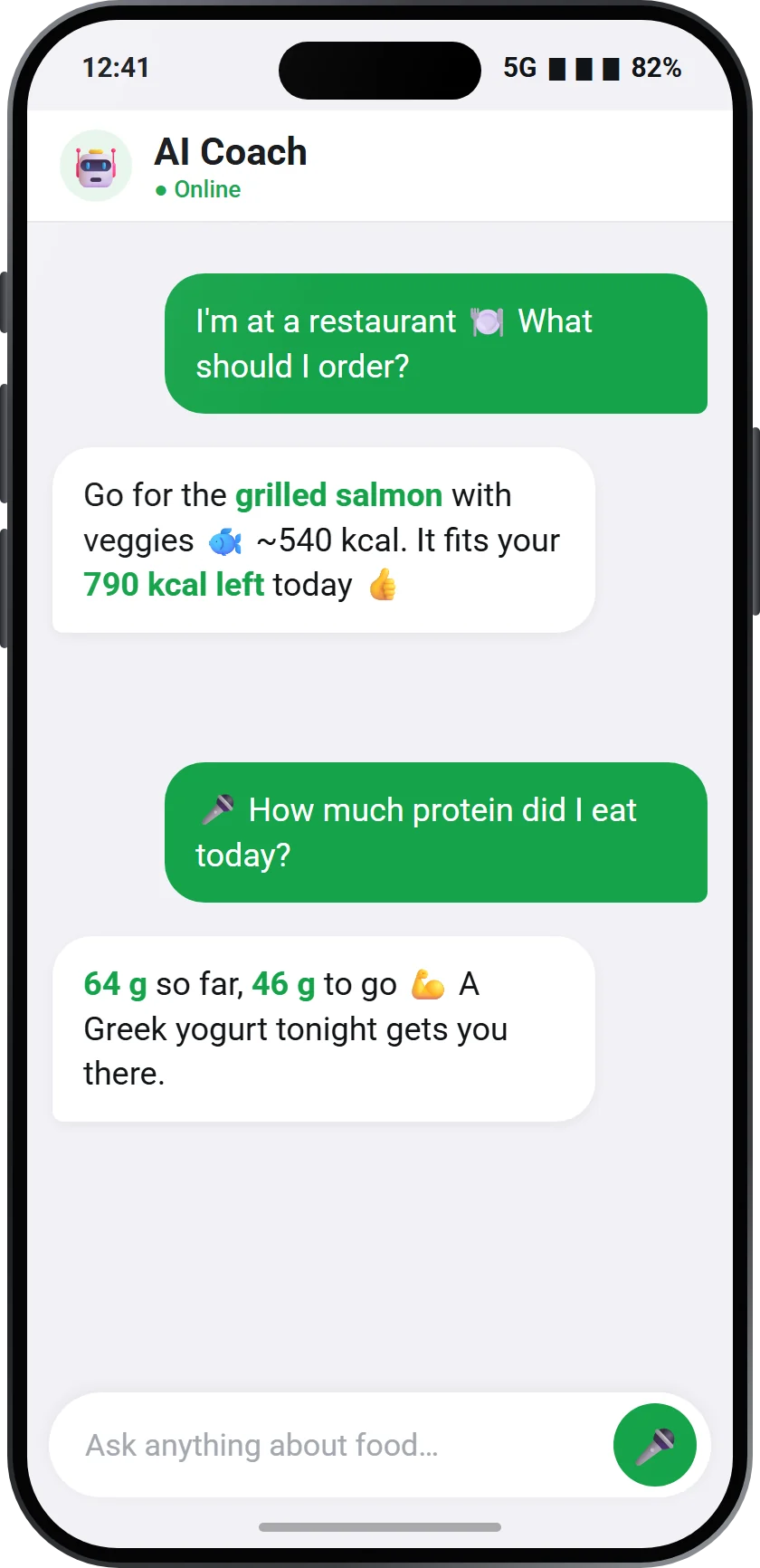 Your nutrition coach, 24/7.